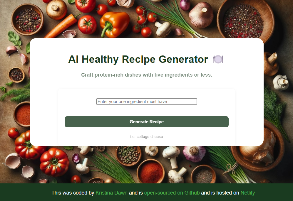 AI Recipe Generator App